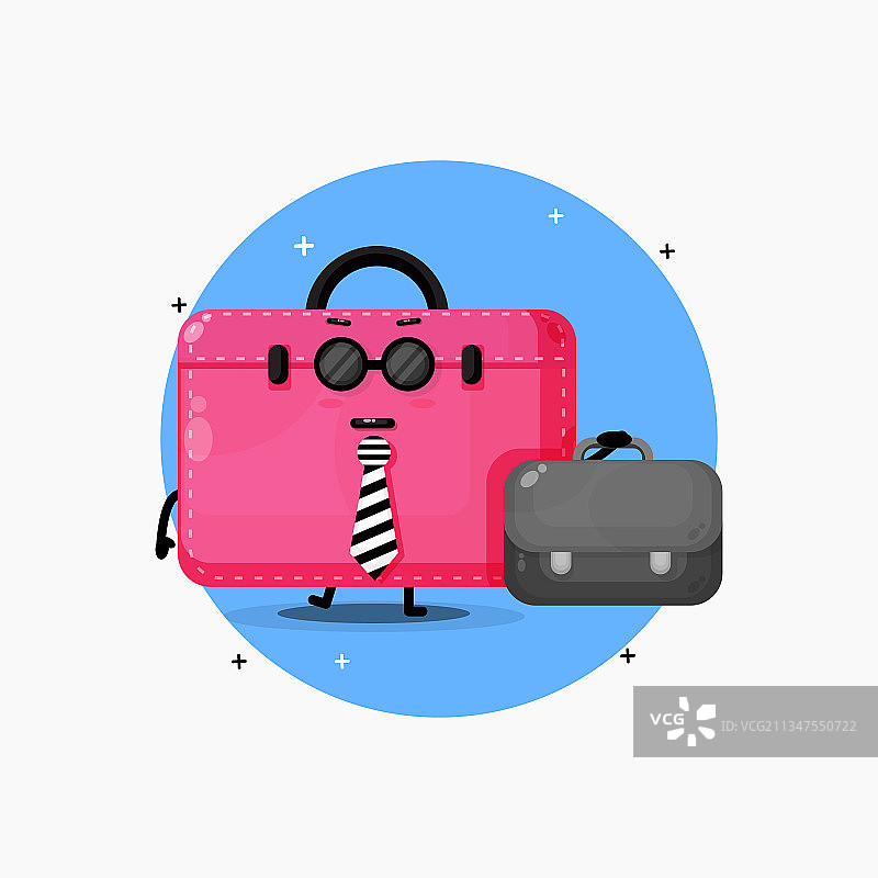 可爱工作包吉祥物去上班图片素材