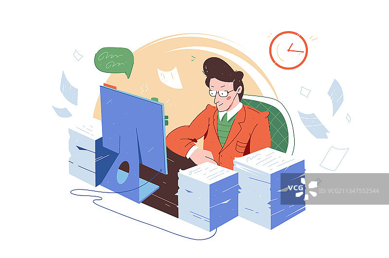 工作量大的办公室职员图片素材