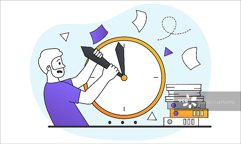 在办公室里困惑的男性角色图片素材