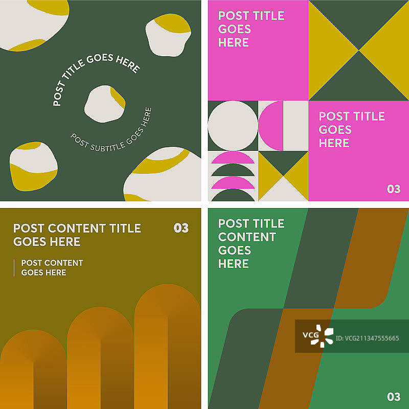 几何构成的社交媒体帖子模板图片素材