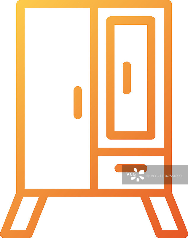 和标志衣柜渐变线条风格图标完美图片素材