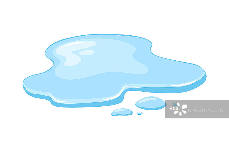 白色背景上的水渍水坑图片素材