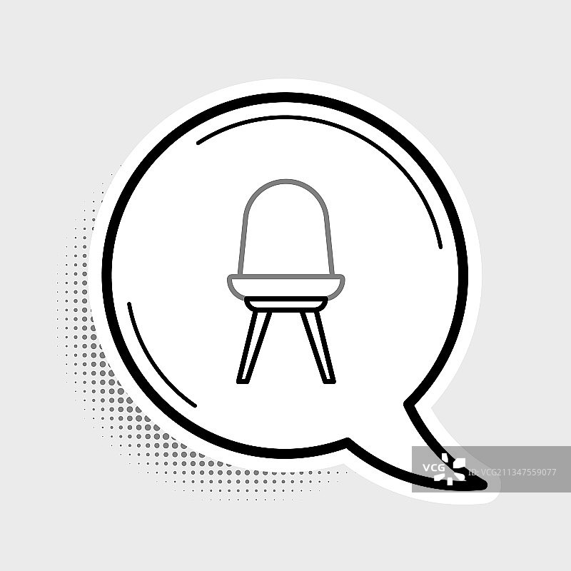 灰色背景上的椅子线条图标图片素材