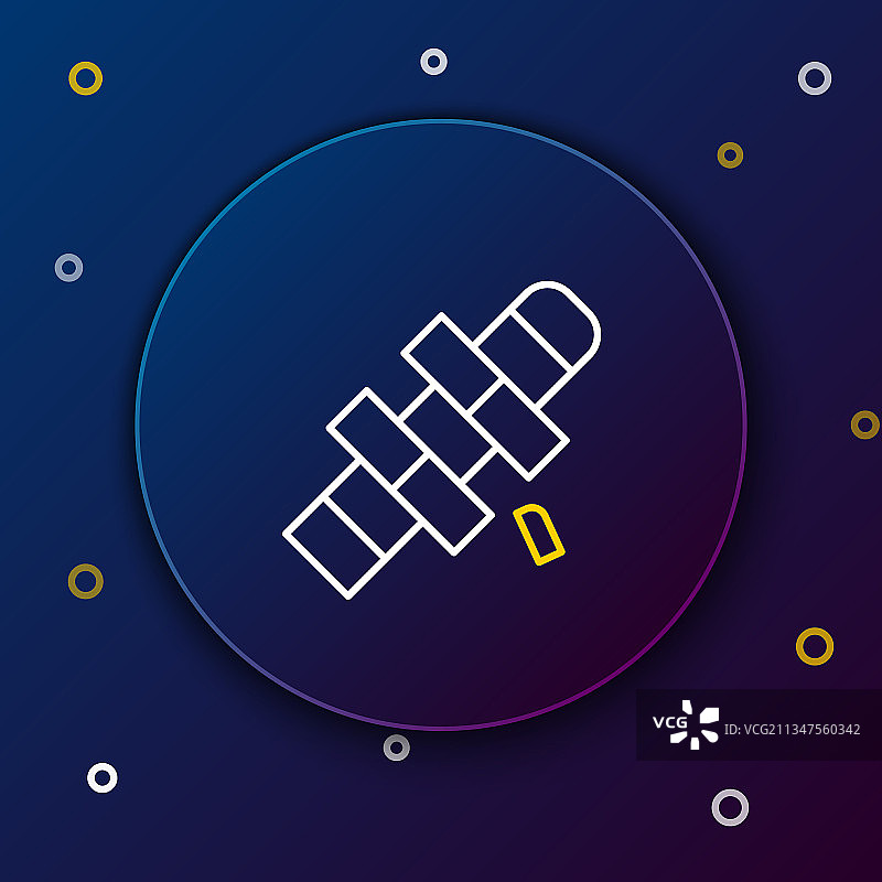 蓝色背景上的跳房子图标线条图片素材