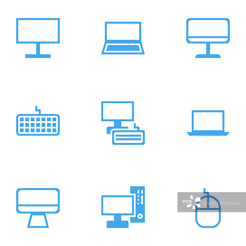 电脑图标集，包含电脑、笔记本电脑等图片素材
