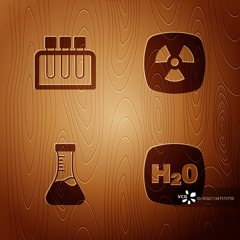 化学公式H2O和试管图片素材
