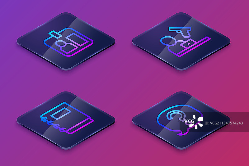 2.5D线条信息记者证笔记本图片素材