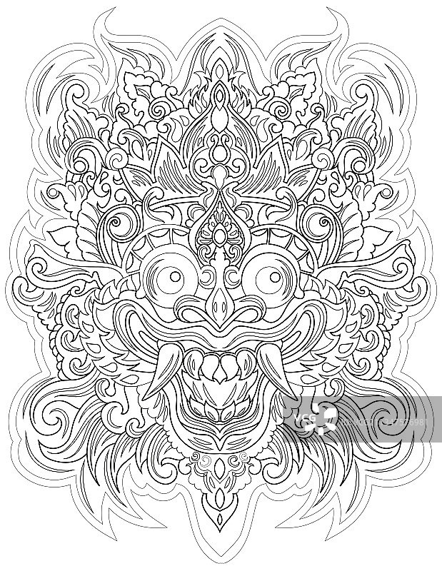 戴着皇冠的恐怖微笑面具图片素材