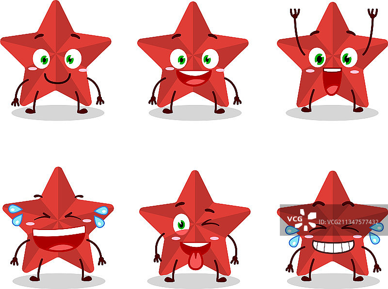 卡通人物新红色星星微笑图片素材