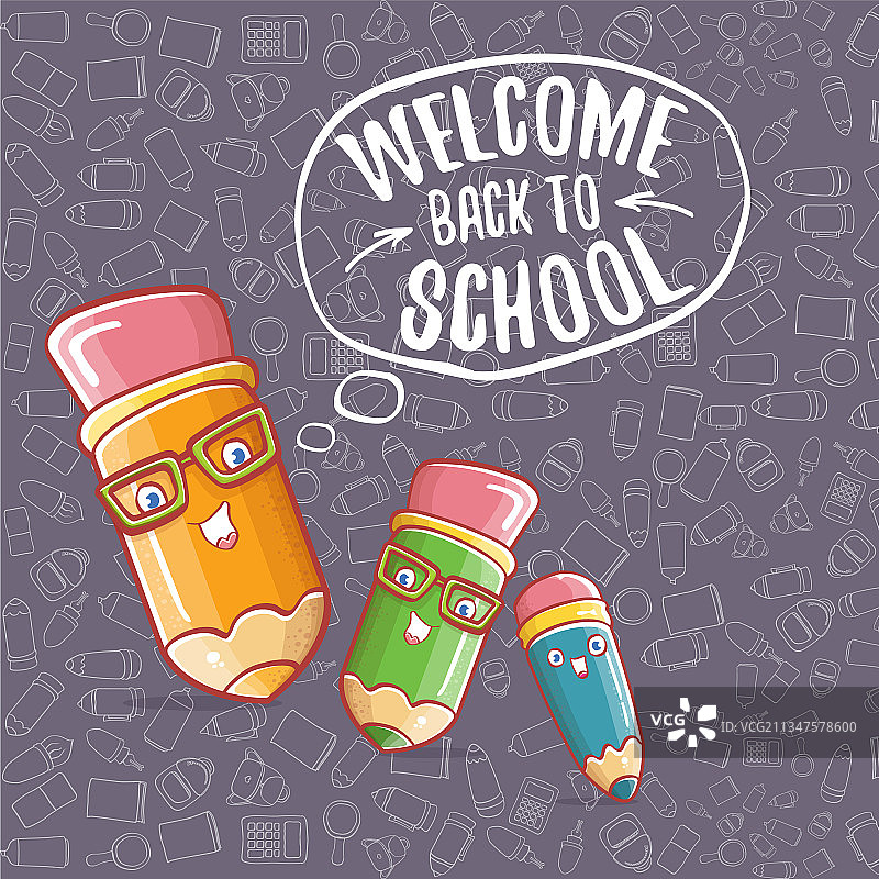 卡通趣味返校横幅或海报图片素材