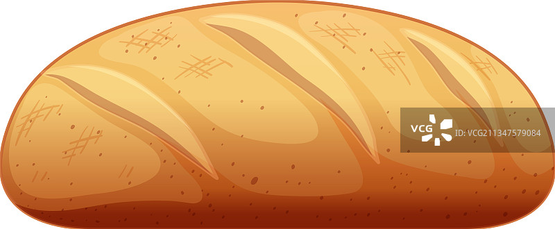 卡通风格的法棍面包（白色背景）图片素材