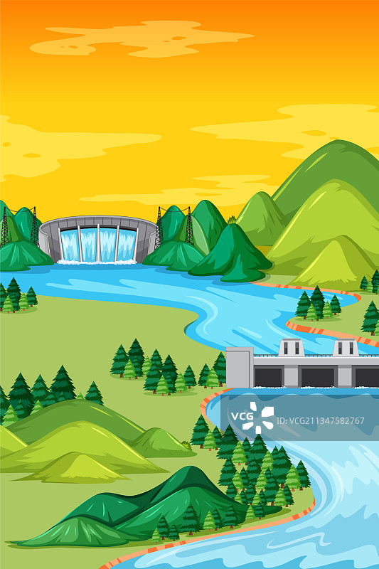 白天自然景观竖版图图片素材