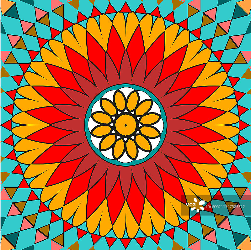 万花筒几何彩色图案图片素材
