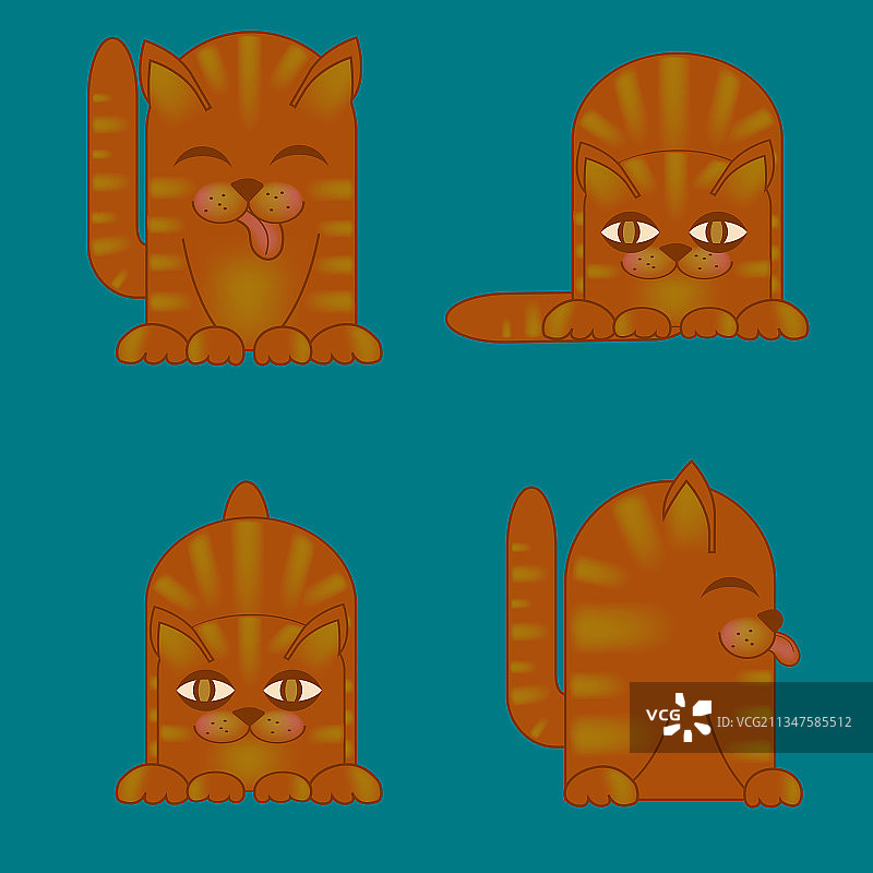 红色小猫的简单造型图片素材