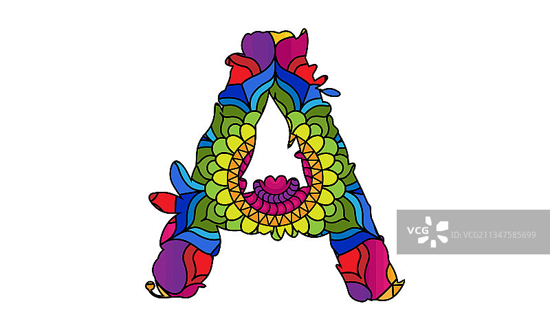 字母花卉大写字母图片素材