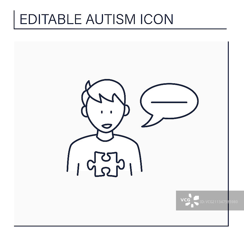 神经发育障碍线性图标图片素材