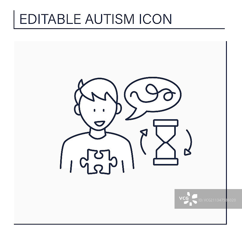 神经发育障碍线性图标图片素材
