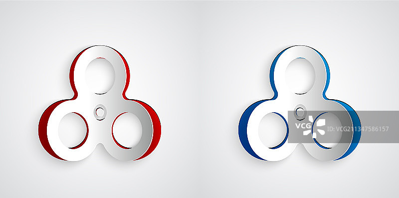 灰色背景上的指尖陀螺图标剪纸图片素材