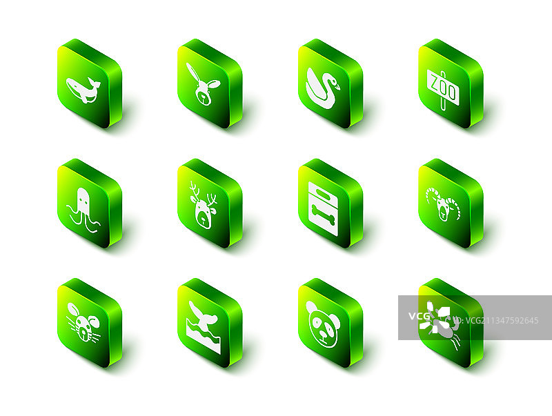 兔子、天鹅、山羊动物头像图案图片素材