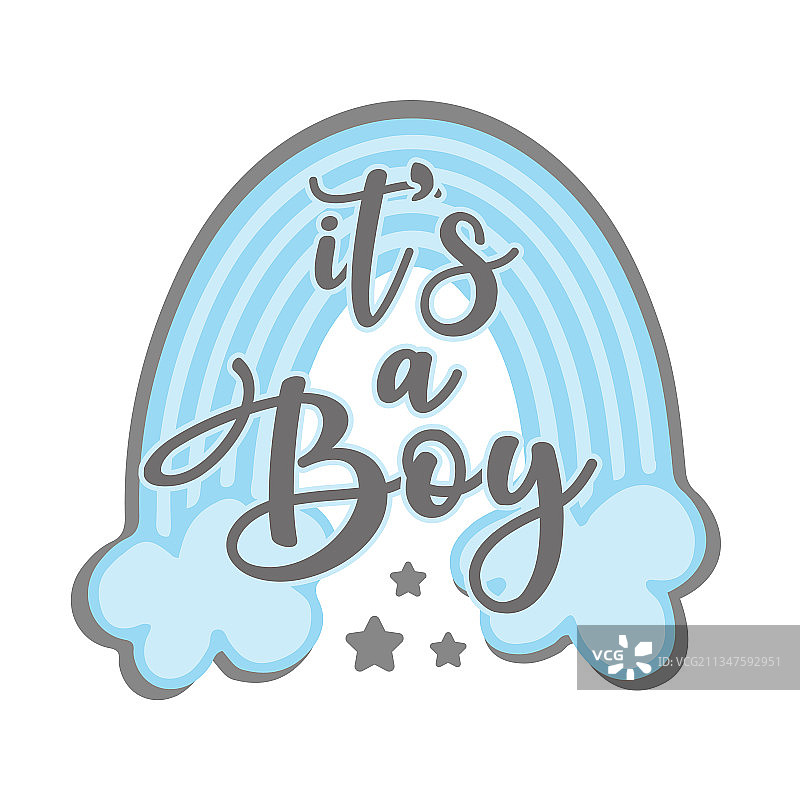 喜得贵子 - 新生儿蓝色彩虹贺卡图片素材