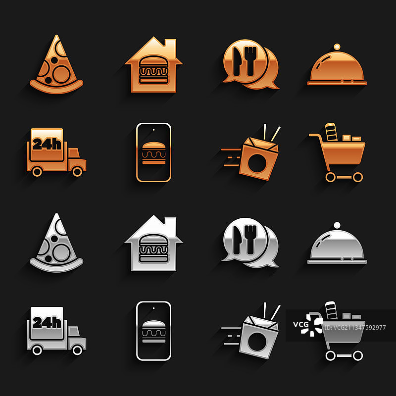 在线订购和外卖食品图片素材