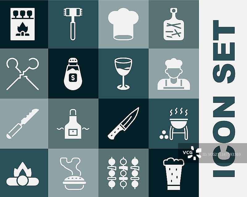 烧烤啤酒厨师帽套装图片素材