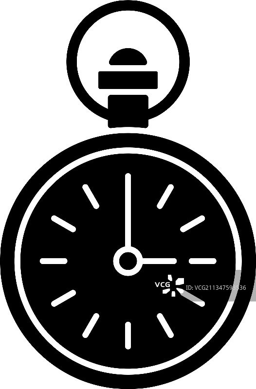 古董怀表黑色轮廓图标图片素材
