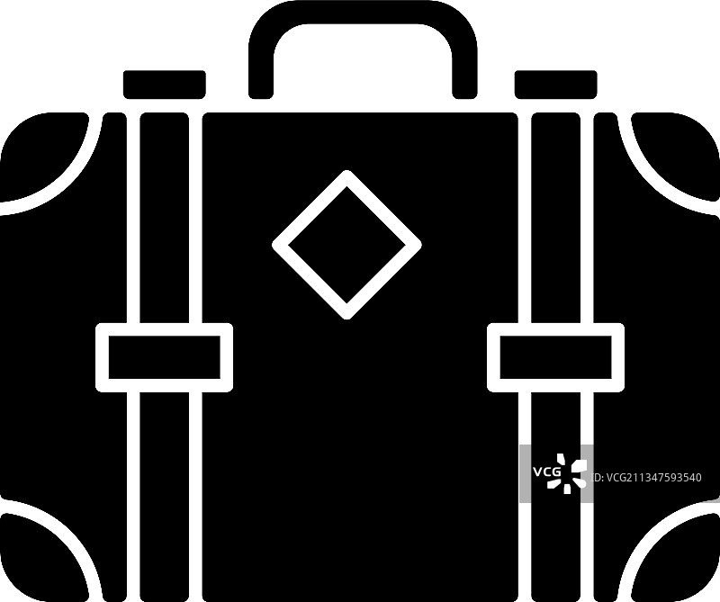 老式黑色手提箱字形图标图片素材