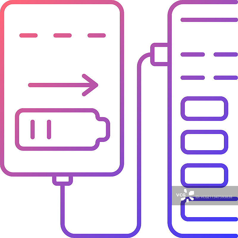电脑USB端口充电渐变线性图片素材