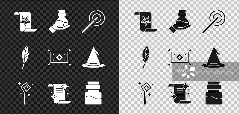 古代魔法书、药水瓶和魔法素材图片素材