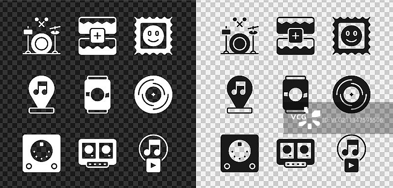 架子鼓、音乐波形均衡器图片素材