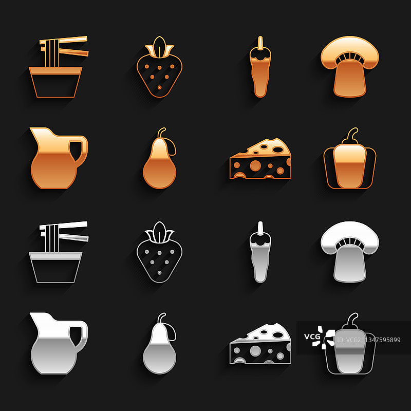 梨蘑菇甜椒奶酪水罐玻璃杯套装图片素材