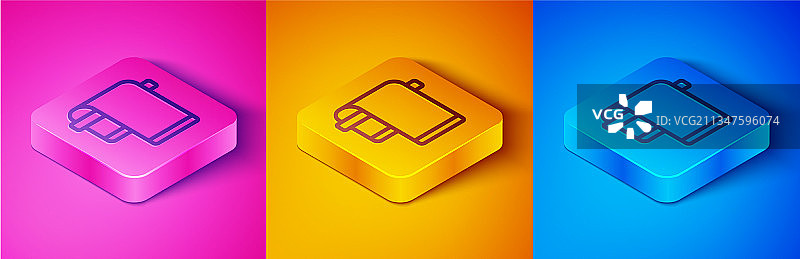 2.5D线条衣架上的毛巾图标图片素材