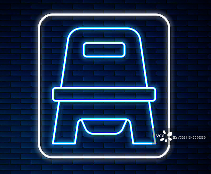 发光霓虹婴儿便盆线条图标图片素材