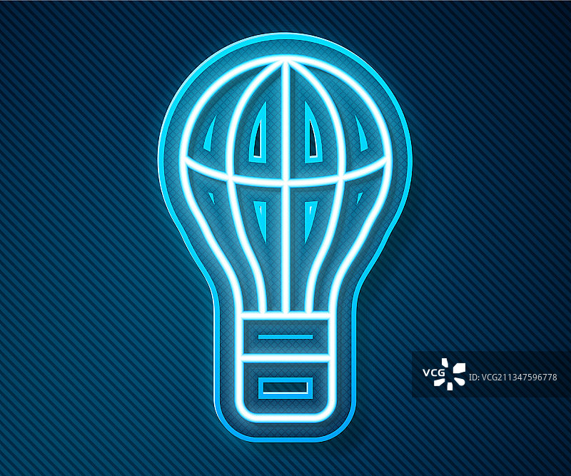 发光霓虹热气球图标图片素材