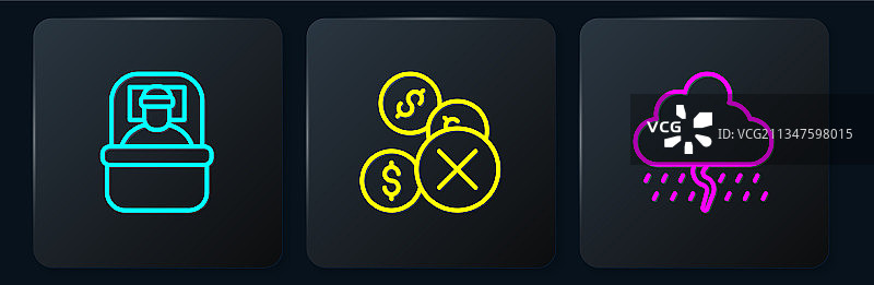 睡袋雨云线条组合图片素材