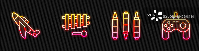 玩具飞机木琴标志笔图片素材