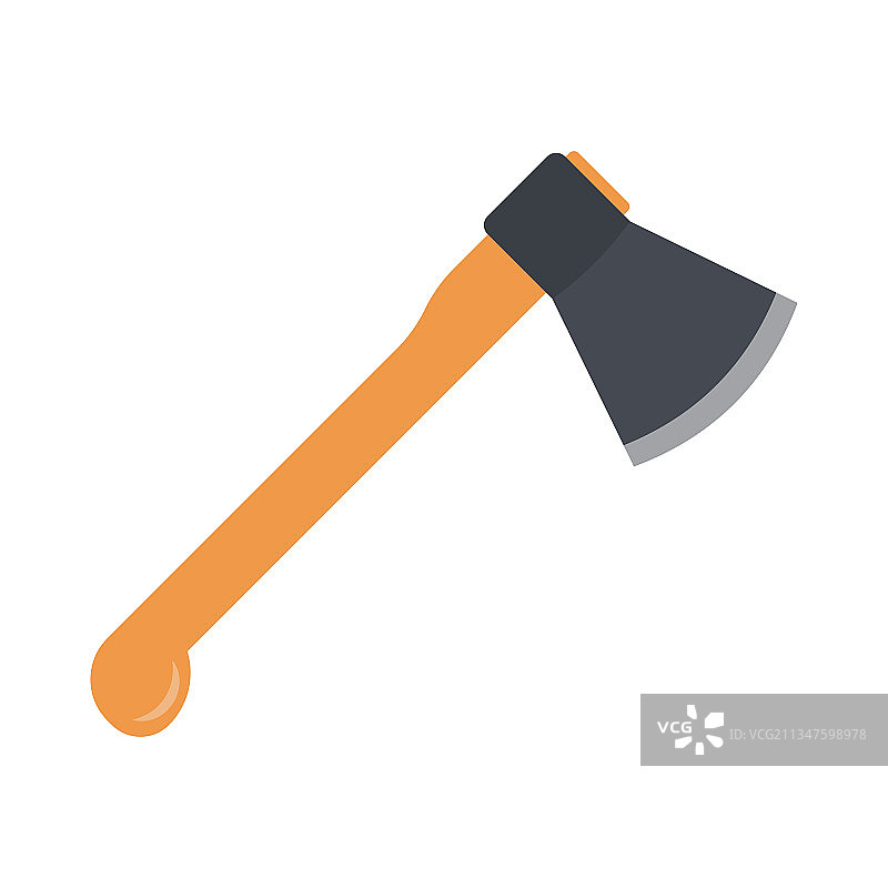 白色背景上孤立的木制斧头图片素材