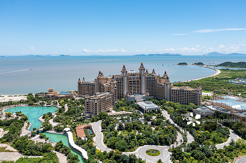 珠海横琴长隆国际海洋度假区外景航拍图片素材