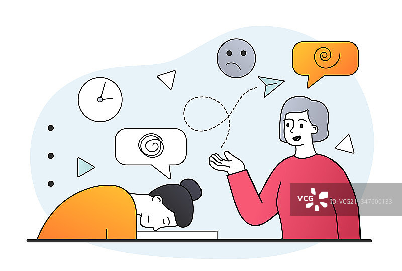 女性角色解开缠绕的思绪图片素材