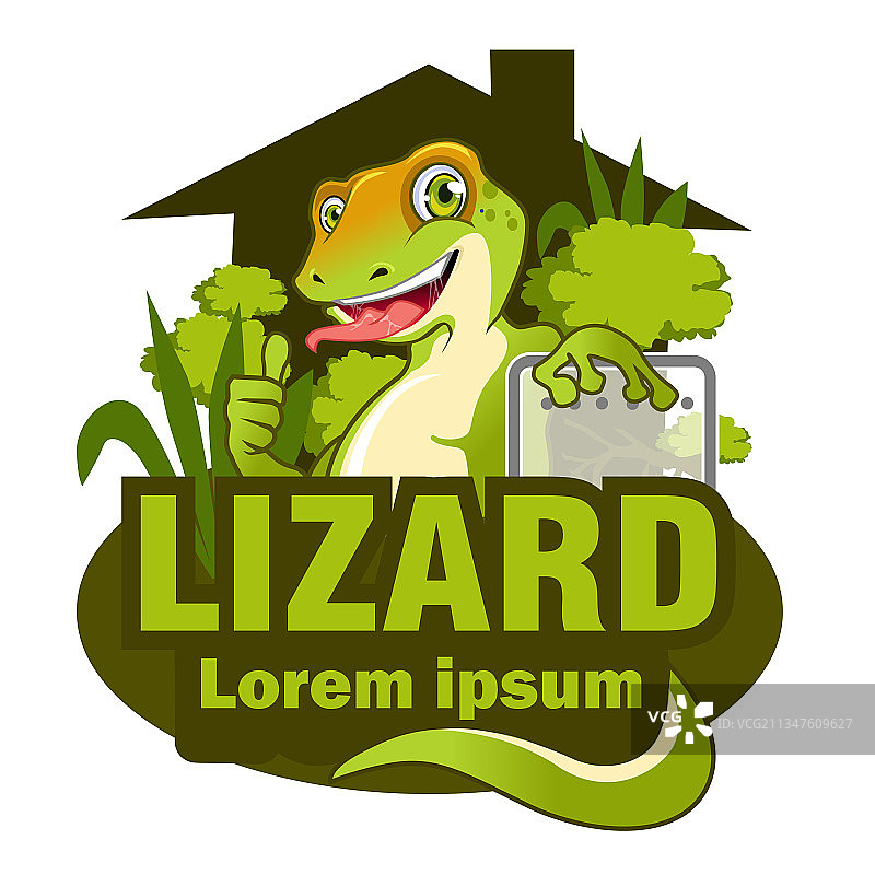 蜥蜴卡通吉祥物图片素材