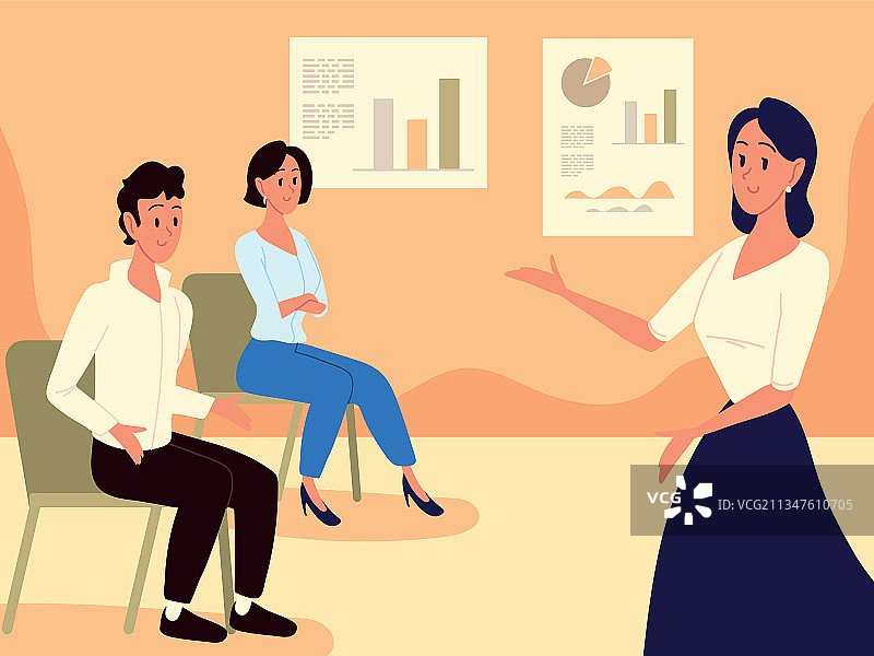 女教练与员工交谈图片素材