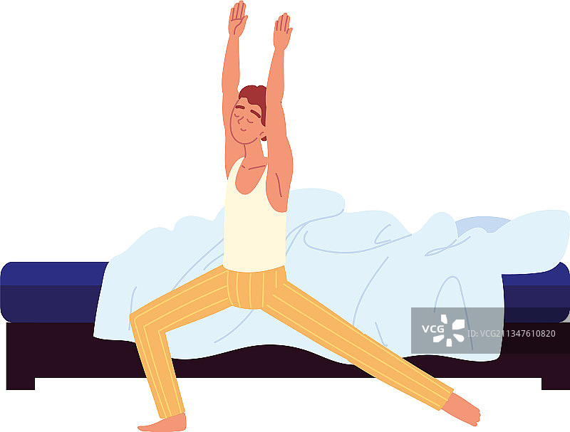 男人起床做运动图片素材