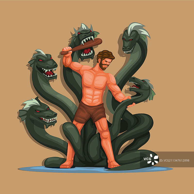 大力神与九头蛇人物形象图片素材