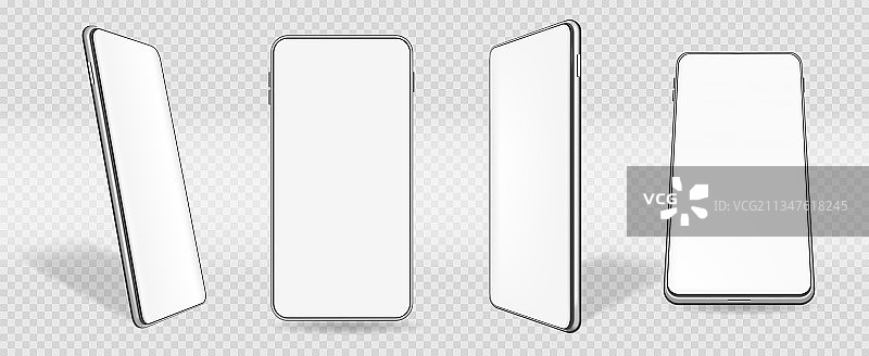 白色屏幕手机样机图片素材