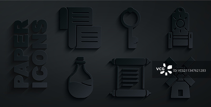 羊皮卷轴中世纪王座图片素材