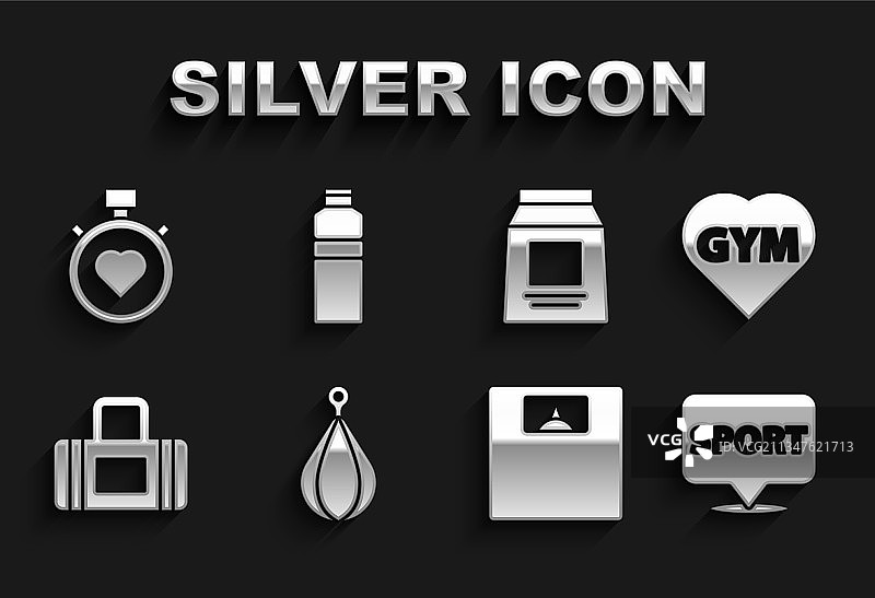 设置拳击袋健身健身房心脏位置图片素材