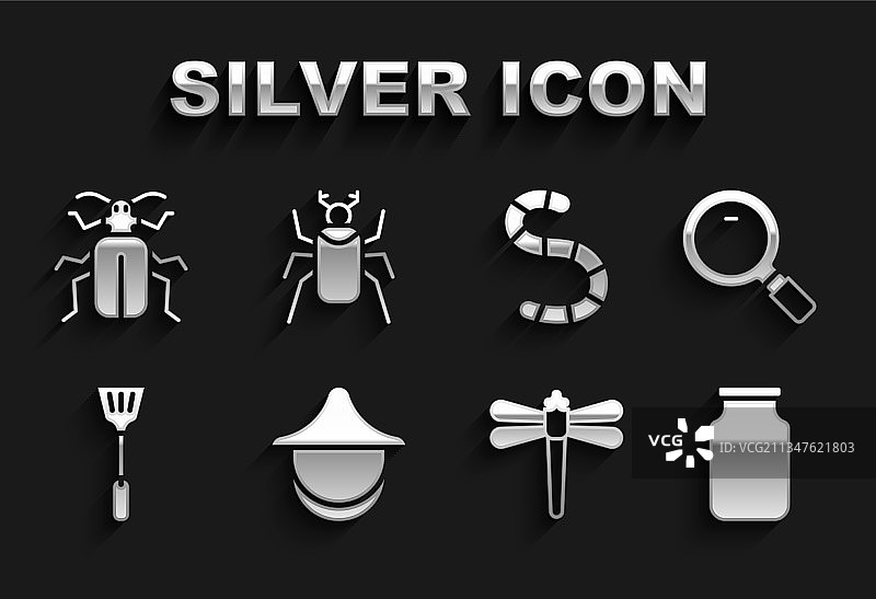 养蜂人帽子、放大镜和玻璃罐图片素材