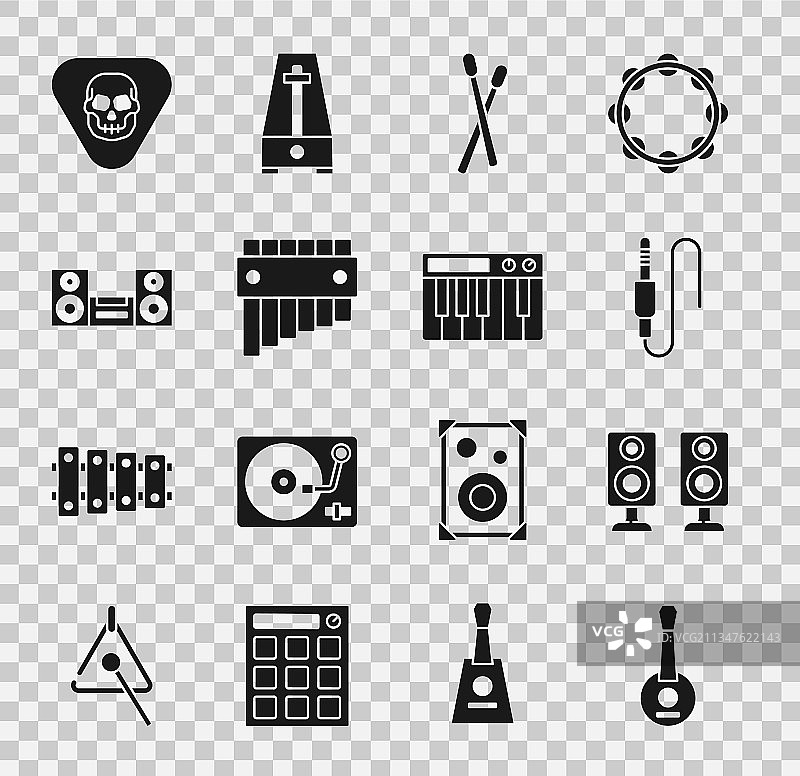 班卓琴音响扬声器音频接口鼓槌组合图片素材