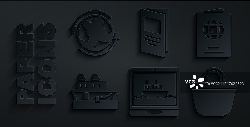 游轮护照沙滩包宣传册图片素材